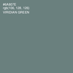 #6A807E - Viridian Green Color Image
