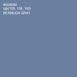 #6A80A0 - Bermuda Gray Color Image