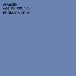 #6A82B0 - Bermuda Gray Color Image