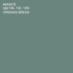 #6A847E - Viridian Green Color Image