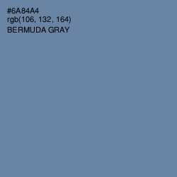 #6A84A4 - Bermuda Gray Color Image