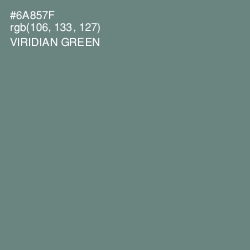 #6A857F - Viridian Green Color Image