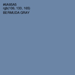 #6A85A5 - Bermuda Gray Color Image