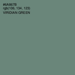 #6A867B - Viridian Green Color Image