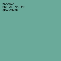 #6AAA9A - Sea Nymph Color Image