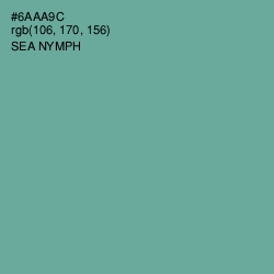 #6AAA9C - Sea Nymph Color Image