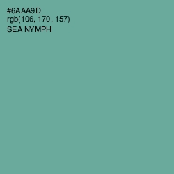 #6AAA9D - Sea Nymph Color Image