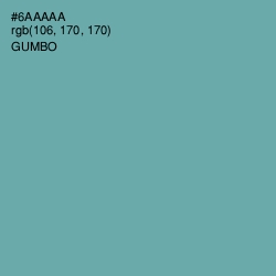 #6AAAAA - Gumbo Color Image