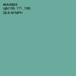 #6AAB9E - Sea Nymph Color Image