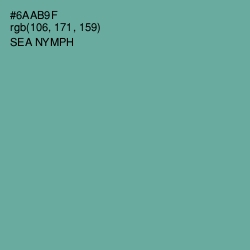 #6AAB9F - Sea Nymph Color Image