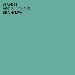 #6AAD9E - Sea Nymph Color Image