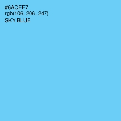 #6ACEF7 - Sky Blue Color Image