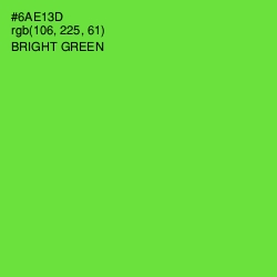#6AE13D - Bright Green Color Image