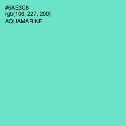 #6AE3C8 - Aquamarine Color Image