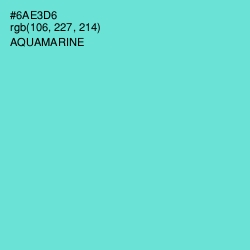 #6AE3D6 - Aquamarine Color Image