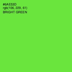 #6AE53D - Bright Green Color Image
