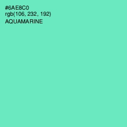 #6AE8C0 - Aquamarine Color Image