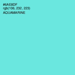 #6AE8DF - Aquamarine Color Image