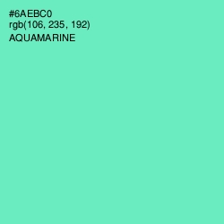 #6AEBC0 - Aquamarine Color Image