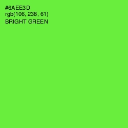 #6AEE3D - Bright Green Color Image