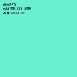 #6AEFD1 - Aquamarine Color Image