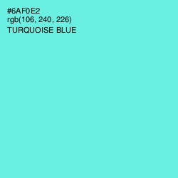 #6AF0E2 - Turquoise Blue Color Image