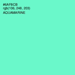 #6AF8CB - Aquamarine Color Image