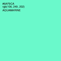 #6AF9CA - Aquamarine Color Image
