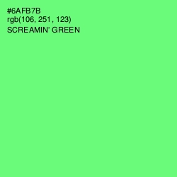 #6AFB7B - Screamin' Green Color Image