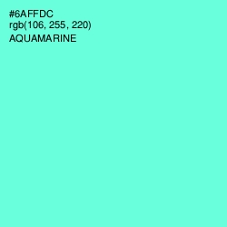 #6AFFDC - Aquamarine Color Image