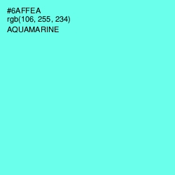 #6AFFEA - Aquamarine Color Image