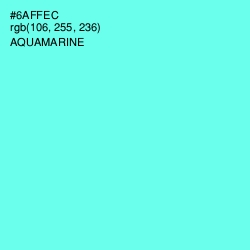#6AFFEC - Aquamarine Color Image