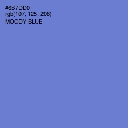 #6B7DD0 - Moody Blue Color Image