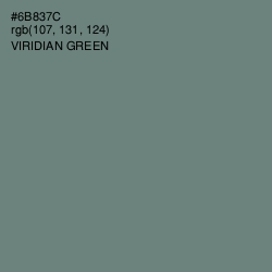 #6B837C - Viridian Green Color Image