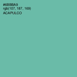 #6BBBA9 - Acapulco Color Image