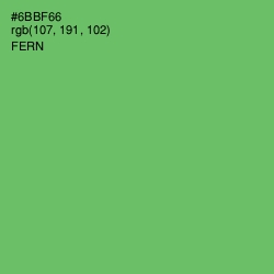 #6BBF66 - Fern Color Image