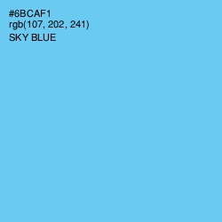 #6BCAF1 - Sky Blue Color Image