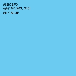 #6BCBF0 - Sky Blue Color Image