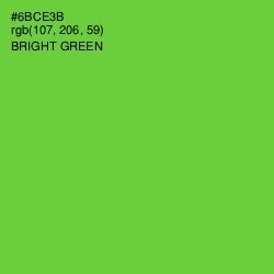 #6BCE3B - Bright Green Color Image