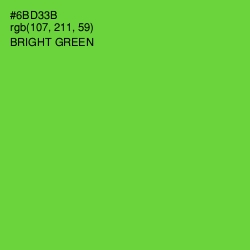 #6BD33B - Bright Green Color Image