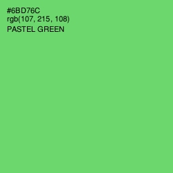 #6BD76C - Pastel Green Color Image