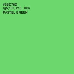 #6BD76D - Pastel Green Color Image