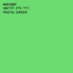 #6BDB6F - Pastel Green Color Image