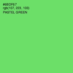 #6BDF67 - Pastel Green Color Image