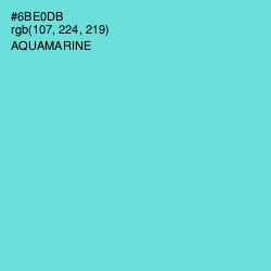 #6BE0DB - Aquamarine Color Image