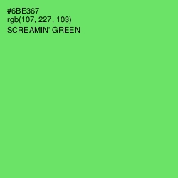 #6BE367 - Screamin' Green Color Image