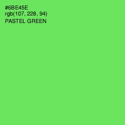 #6BE45E - Pastel Green Color Image