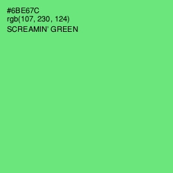 #6BE67C - Screamin' Green Color Image