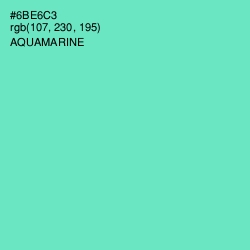 #6BE6C3 - Aquamarine Color Image