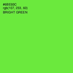 #6BE93C - Bright Green Color Image